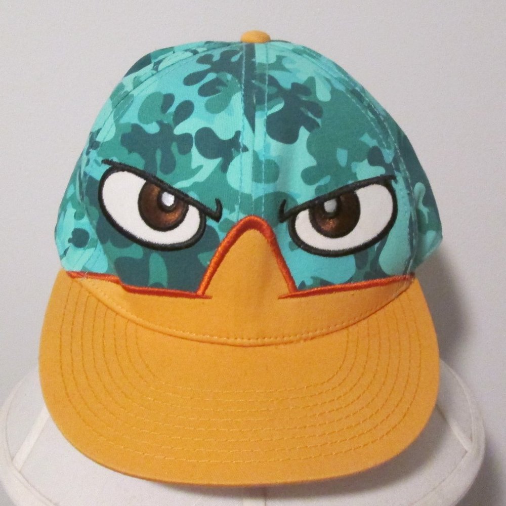 Disney Phineas And Ferb PERRY THE PLATYPUS Cap Hat Snapback Camo Print OS